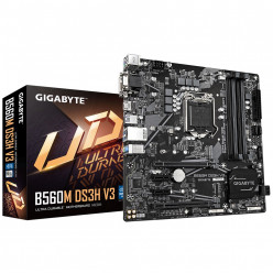 GIGABYTE B560M DS3H V3, Socket 1200, Intel® H470 (11/10th Gen CPU), Dual 4xDDR4-5333, CPU Intel graphics, VGA, DVI, HDMI, 2xPCIe X16 4.0, 6xSATA3, RAID, 2xM.2 4.0, 2xPCIe X1, ALC897 HDA, 1xGbE LAN, 5xUSB3.2, RGB Fusion 2.0, mATX